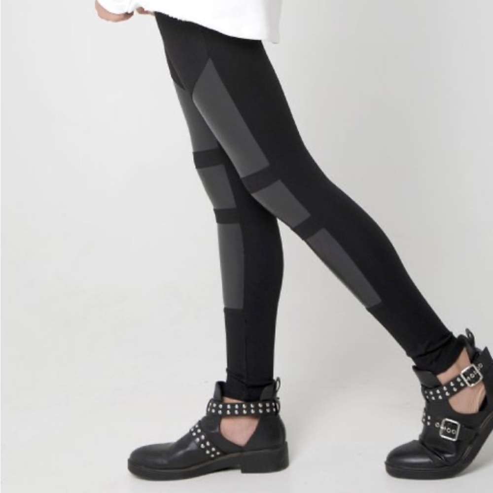 Black leather leggings